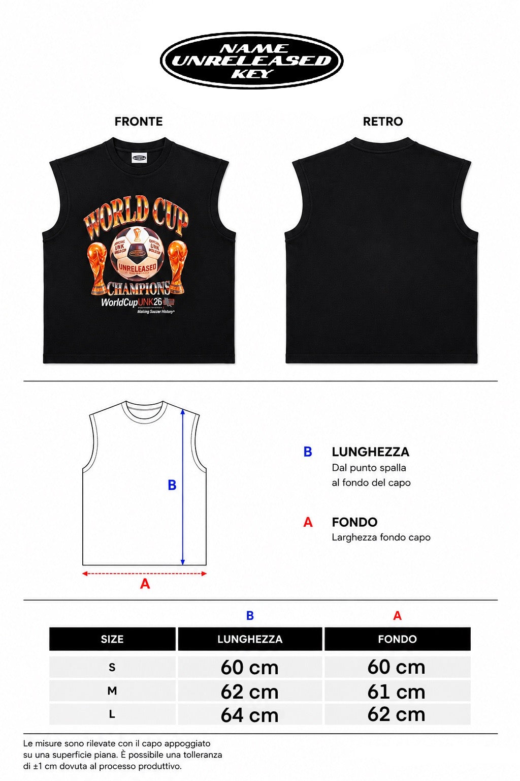 "U.N.K WORLDCUP TEE BLACK"