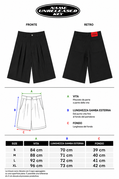 "U.N.K COTTON JORTS BLACK"